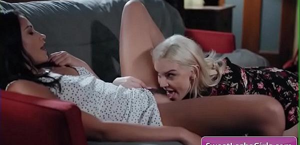  Naughty lesbian hot teens Avi Love, Kenzie Taylor eating hairy pussy and reach amazing orgasms